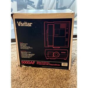 VIVITAR 5000AF Auto Focus 35mm Slide Projector w/Remote Slide Wheel & Manual